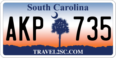 SC license plate AKP735