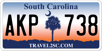 SC license plate AKP738
