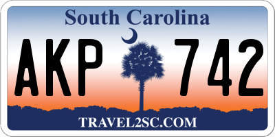 SC license plate AKP742
