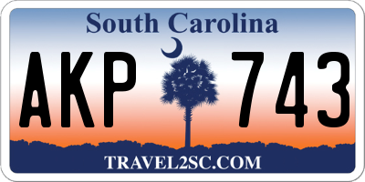 SC license plate AKP743