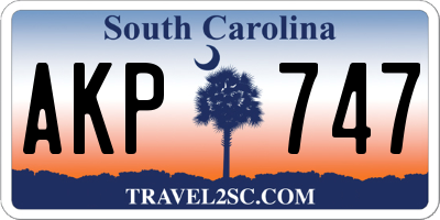 SC license plate AKP747