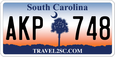 SC license plate AKP748