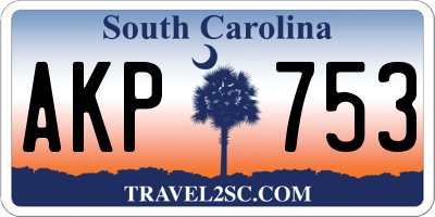 SC license plate AKP753