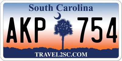 SC license plate AKP754