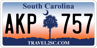 SC license plate AKP757