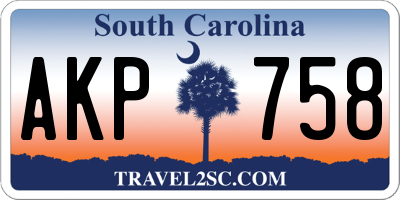 SC license plate AKP758