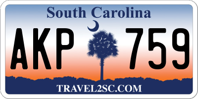 SC license plate AKP759