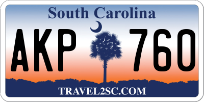 SC license plate AKP760