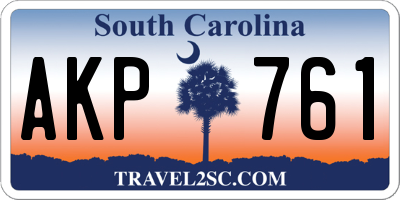 SC license plate AKP761