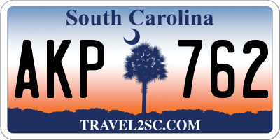 SC license plate AKP762