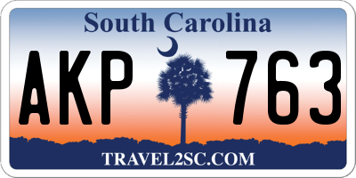 SC license plate AKP763