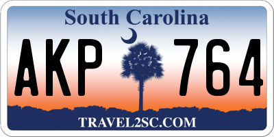SC license plate AKP764