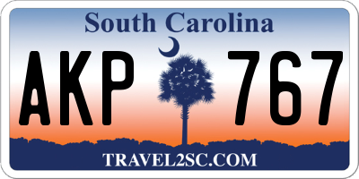 SC license plate AKP767