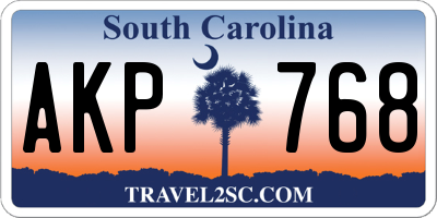 SC license plate AKP768
