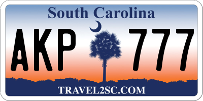 SC license plate AKP777