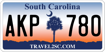 SC license plate AKP780