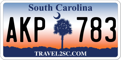 SC license plate AKP783