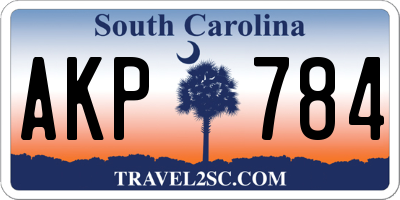 SC license plate AKP784