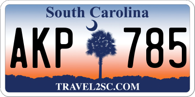 SC license plate AKP785