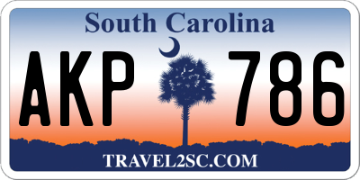 SC license plate AKP786