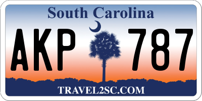 SC license plate AKP787