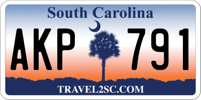 SC license plate AKP791