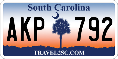 SC license plate AKP792