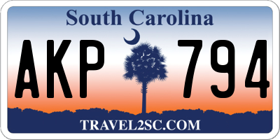 SC license plate AKP794
