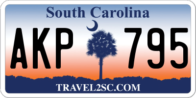 SC license plate AKP795