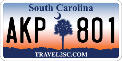 SC license plate AKP801