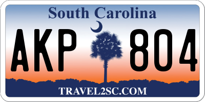 SC license plate AKP804