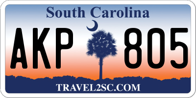 SC license plate AKP805