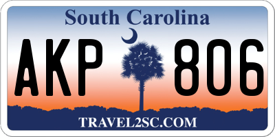 SC license plate AKP806