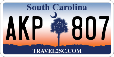 SC license plate AKP807