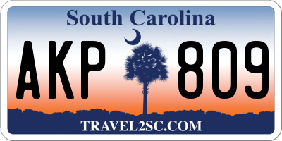SC license plate AKP809