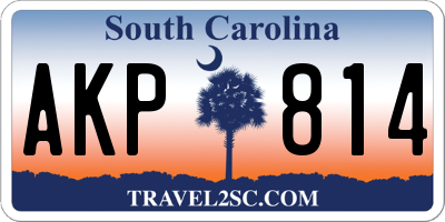 SC license plate AKP814