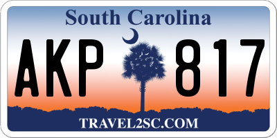 SC license plate AKP817