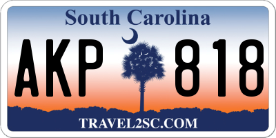 SC license plate AKP818