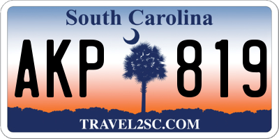 SC license plate AKP819