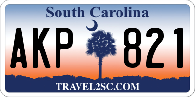 SC license plate AKP821
