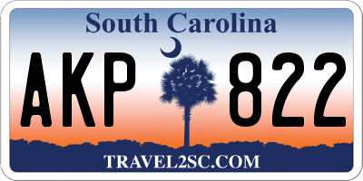 SC license plate AKP822