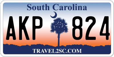 SC license plate AKP824