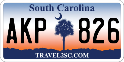 SC license plate AKP826