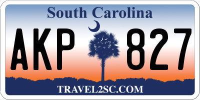 SC license plate AKP827