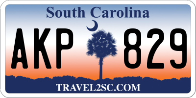 SC license plate AKP829