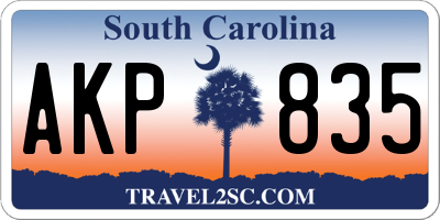 SC license plate AKP835