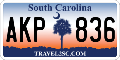 SC license plate AKP836