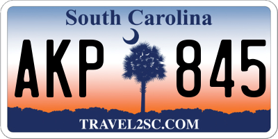 SC license plate AKP845