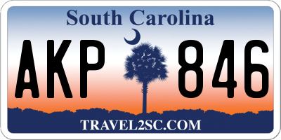 SC license plate AKP846