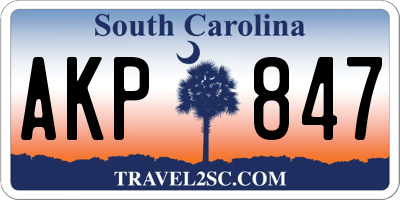SC license plate AKP847
